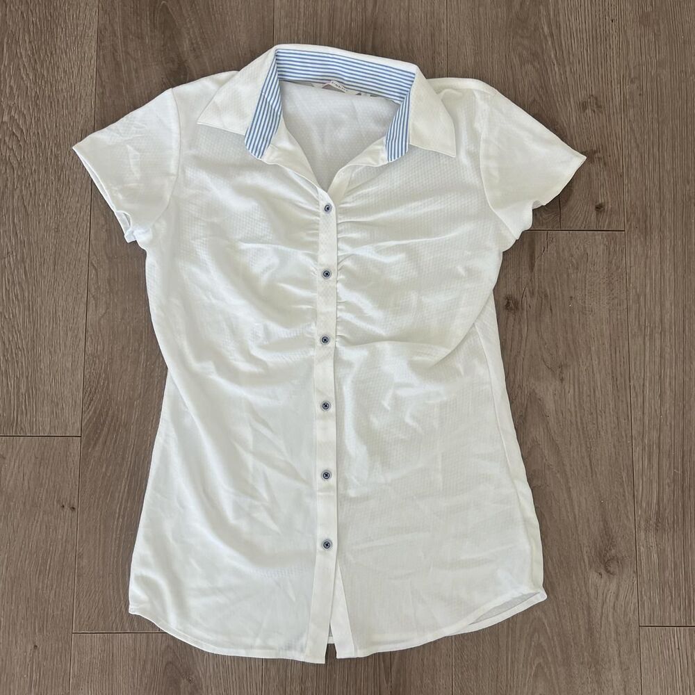 Women's White and Cream Blouse